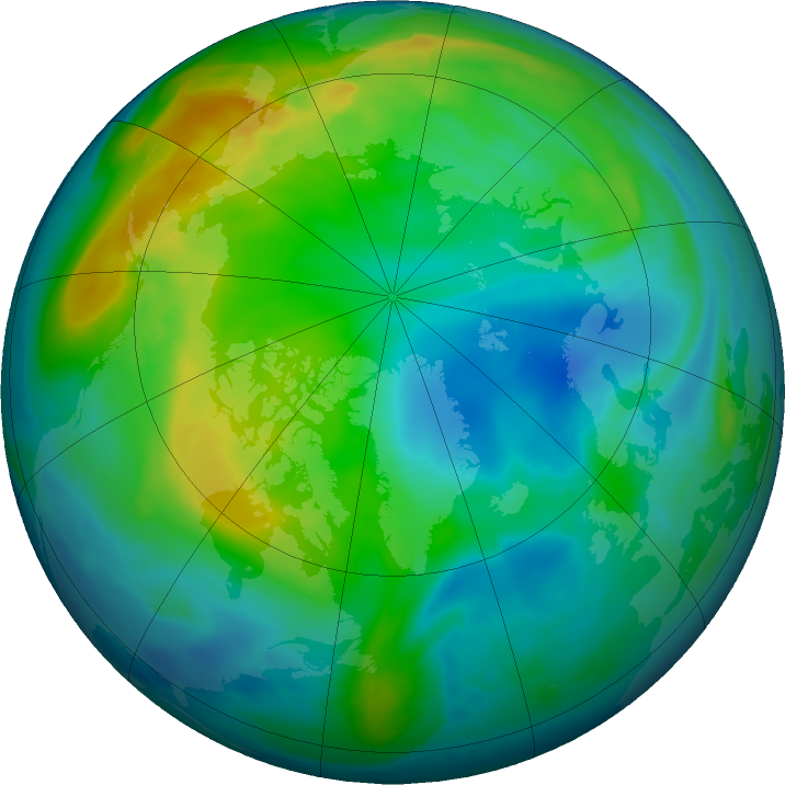 Arctic ozone map for 10 November 2024